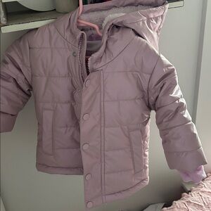 Cat & Jack Light Pink/Purple Quilted Winter Jacket - 12m